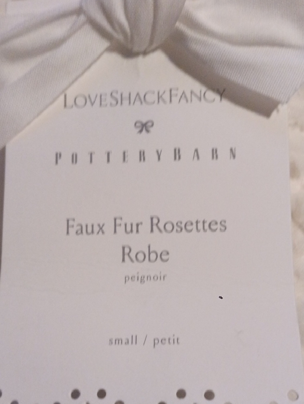 Pottery Barn Love Shack Fancy Fake Fur Rosettes Robe - Picture 3 of 7